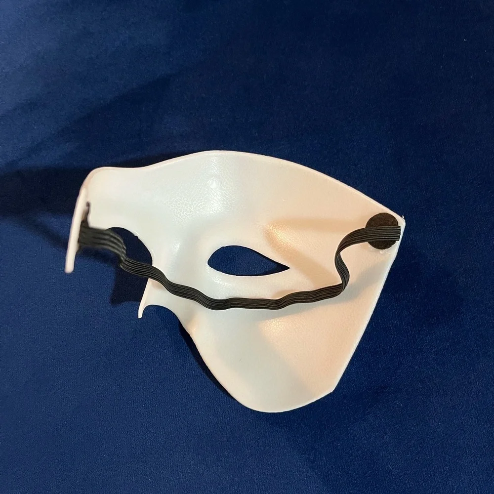 White Half Face Masquerade Mask for Men